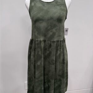 Sleeveless stretch cotton empire waist dress